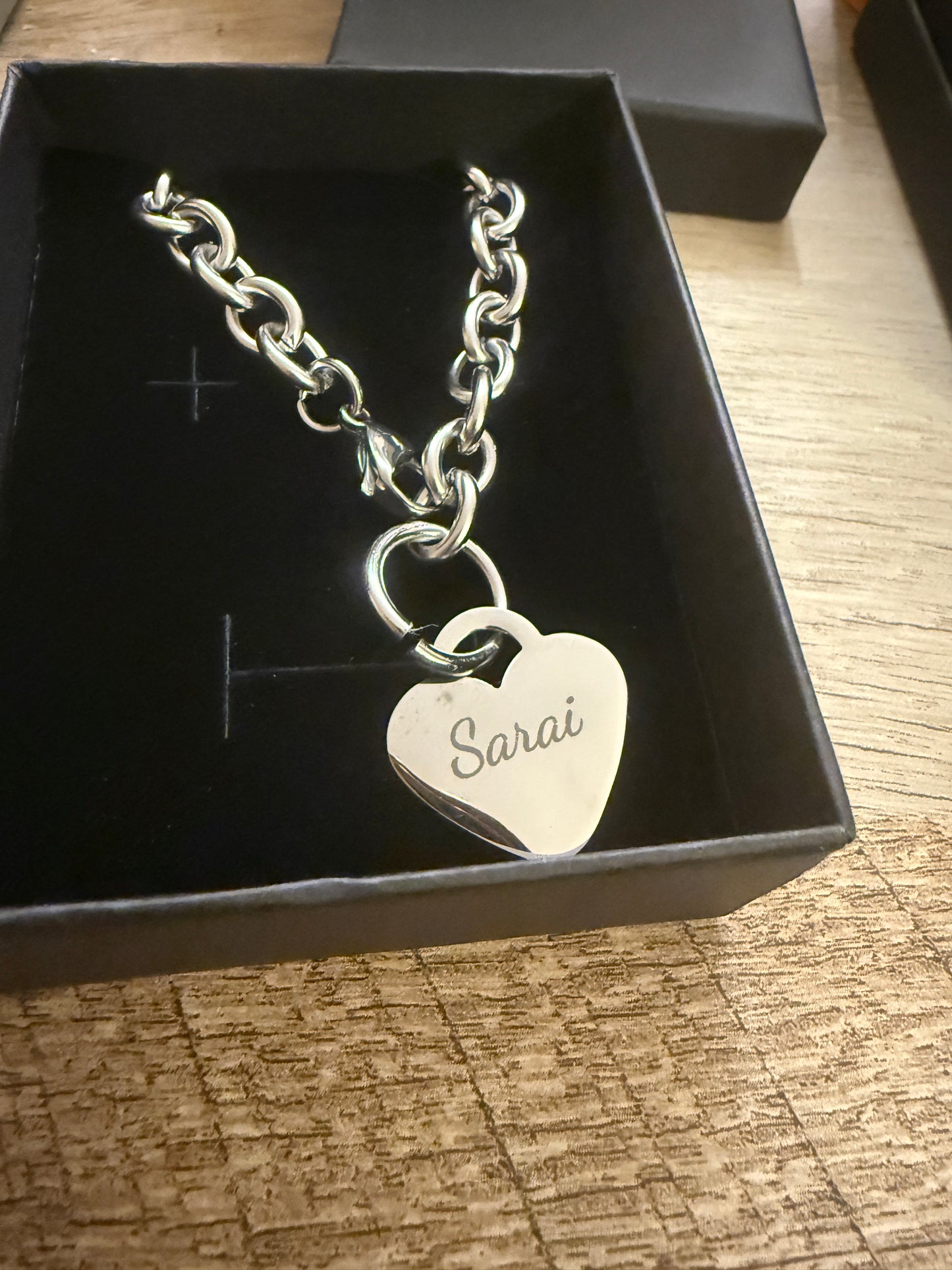 Personalized Stainless Steel Heart Bracelet