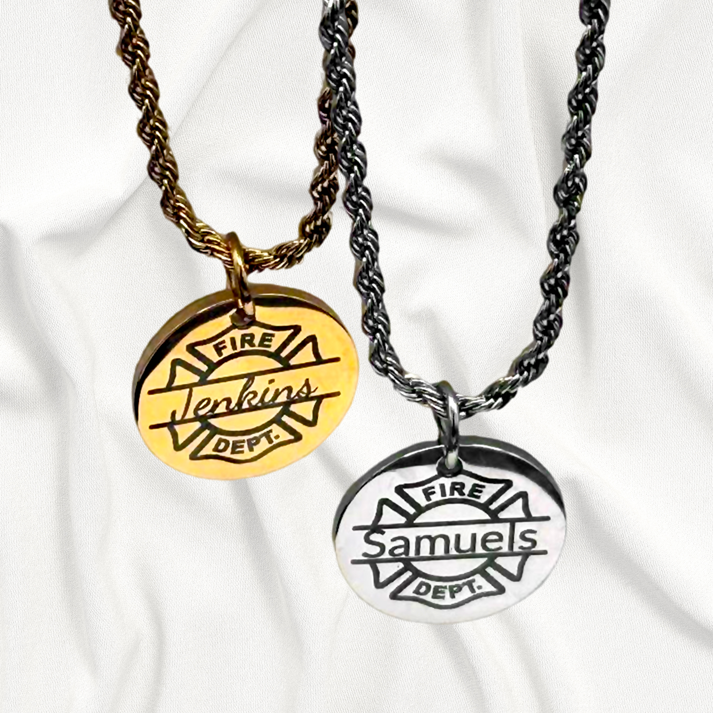Personalized Firefighter Name Necklace and Pendant