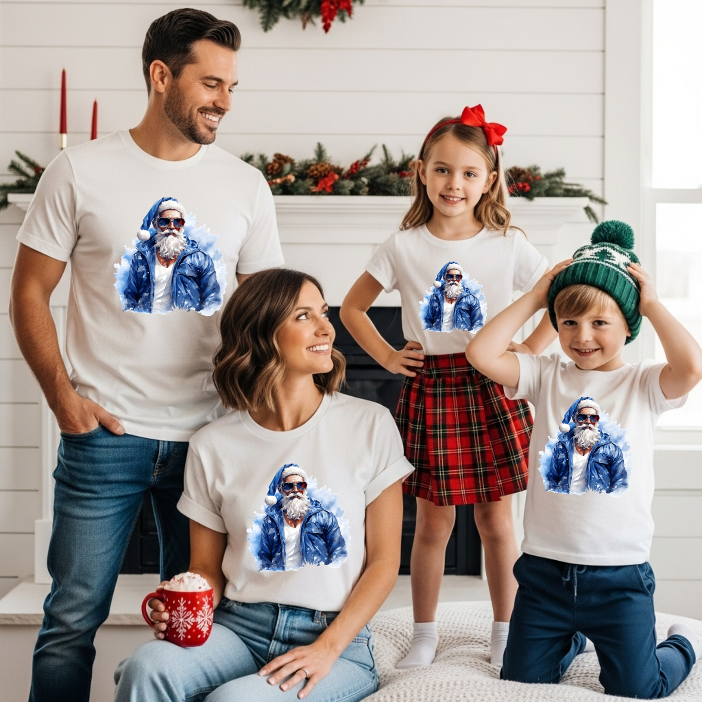 Adult Cool Blue Santa T-Shirt