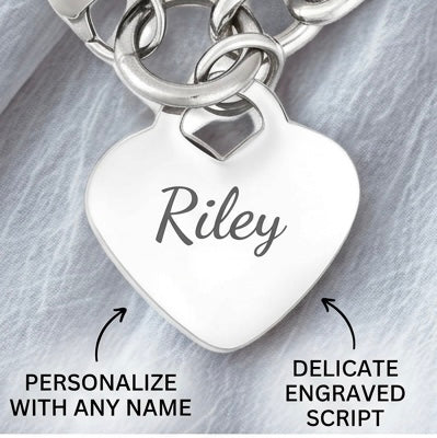 Personalized Stainless Steel Heart Bracelet