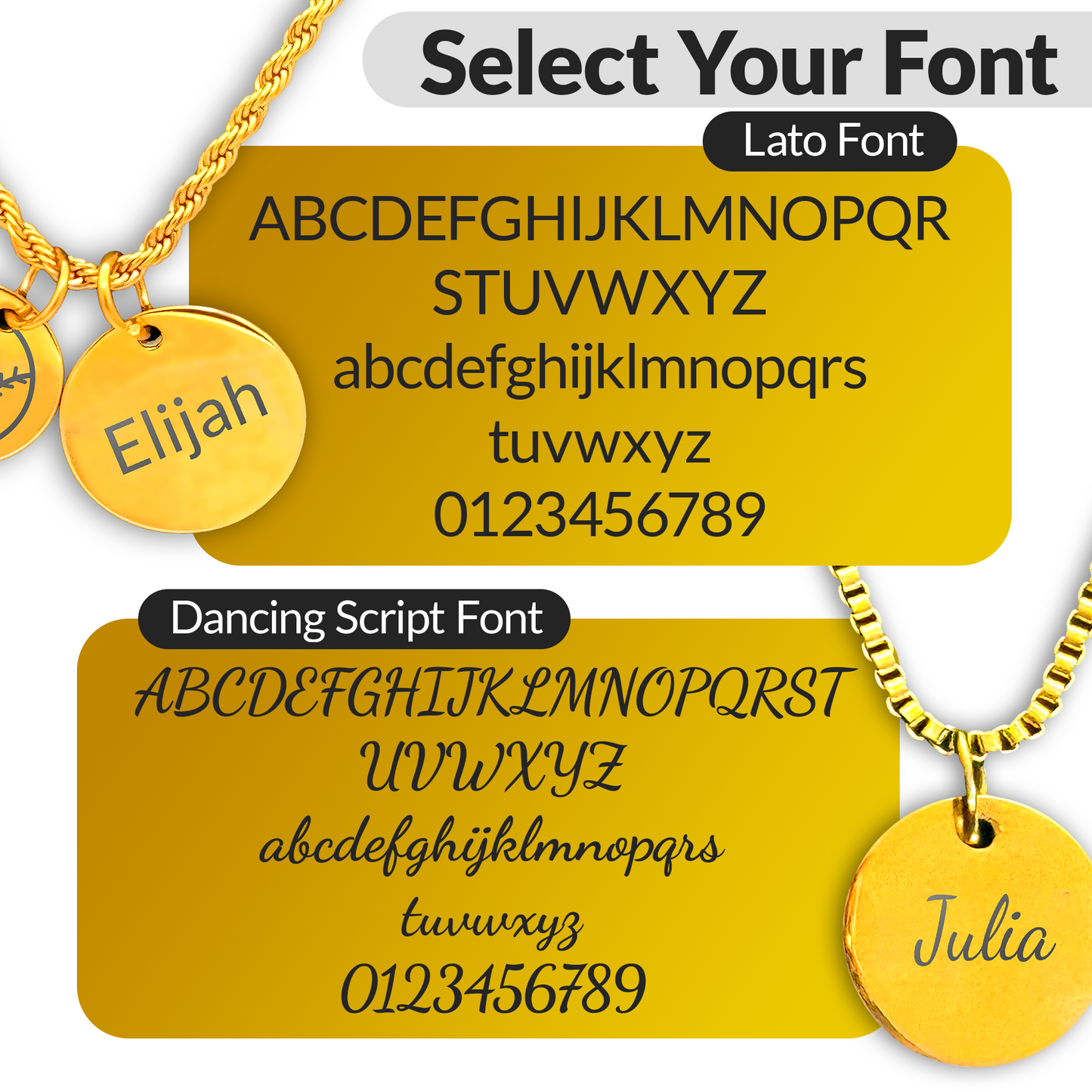 Football - Personalized Gold Two Charm Football Necklace