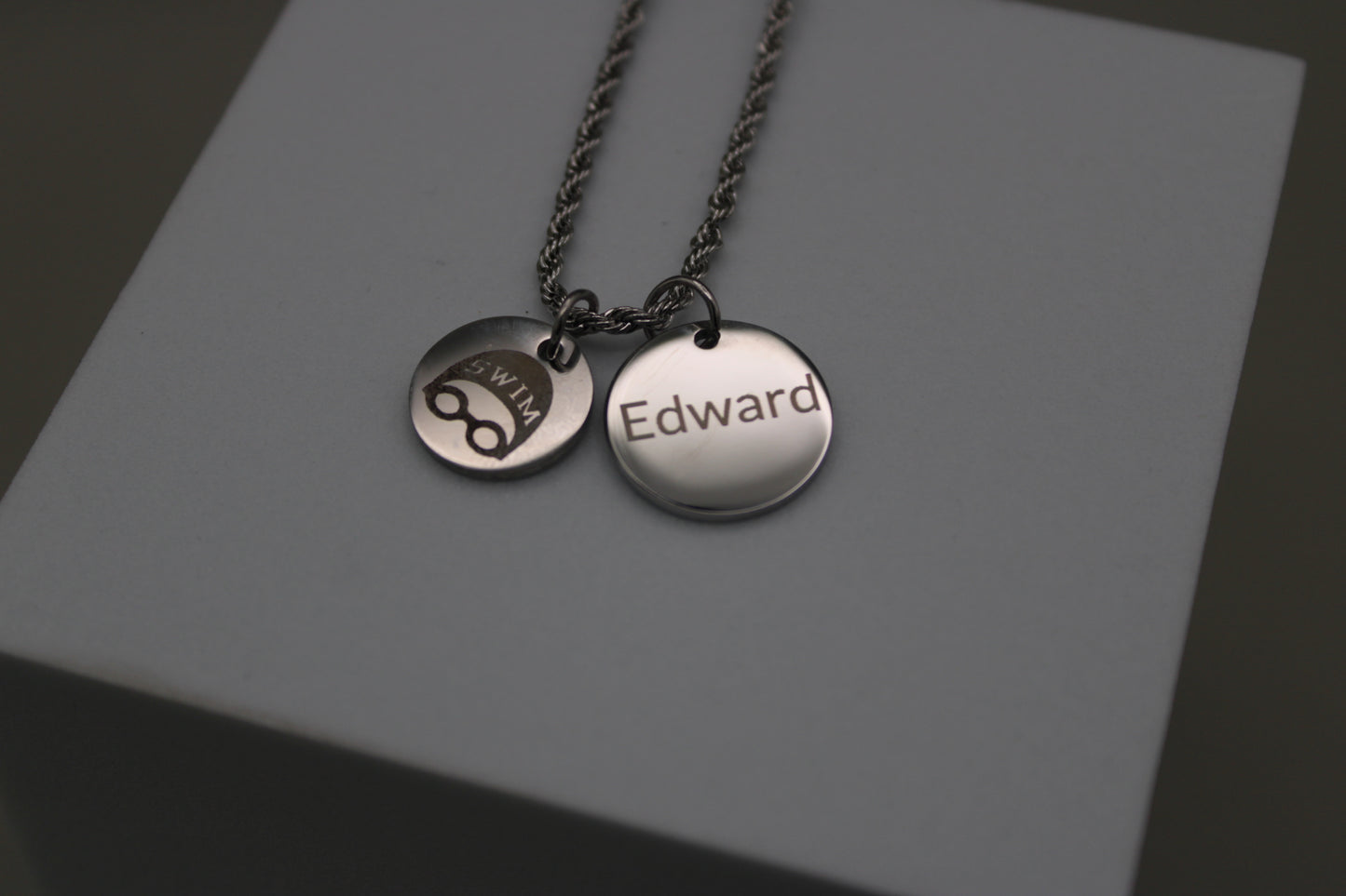 Swimming - Personalized Two Charm Swimming Necklace