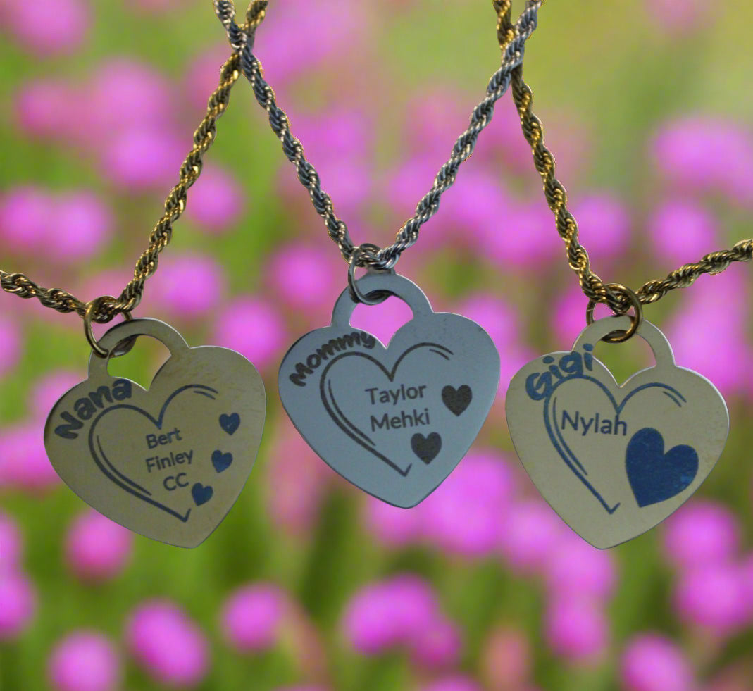 Personalized Heart Mother's Necklace