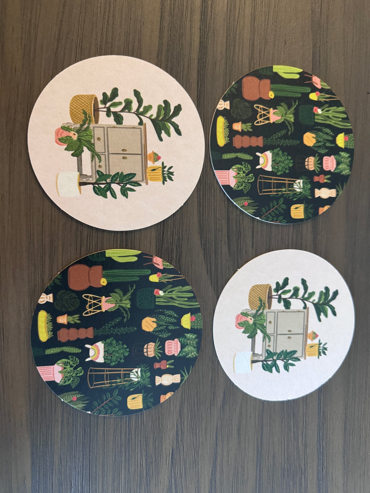 Plant Lover Double Sided Coaster Set of Four