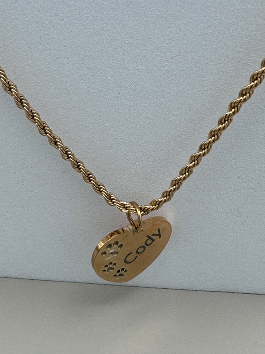 Personalized Paw Print Pet Lover Necklace