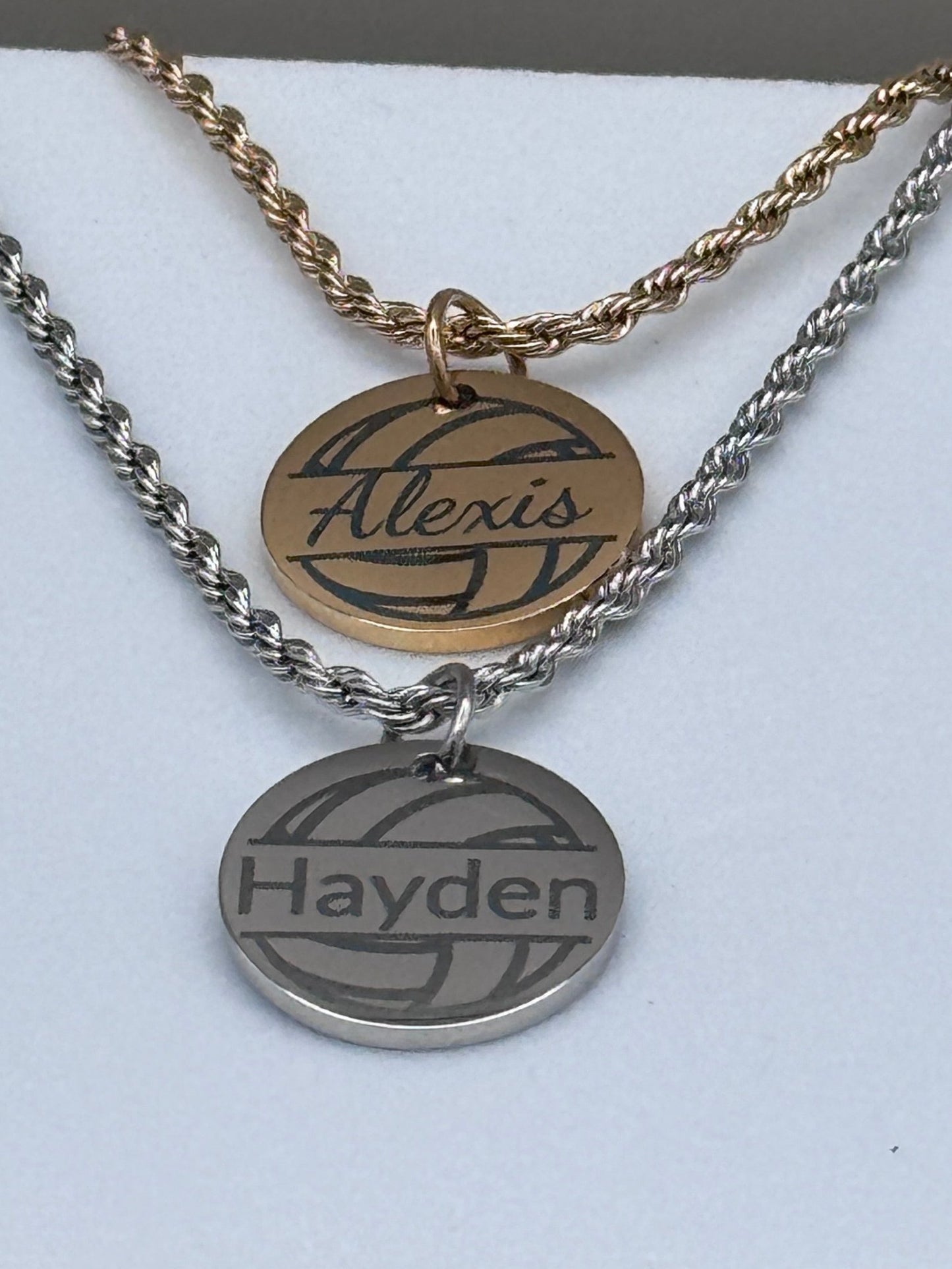 Volleyball - Personalized 5/8" Pendant Volleyball Necklace