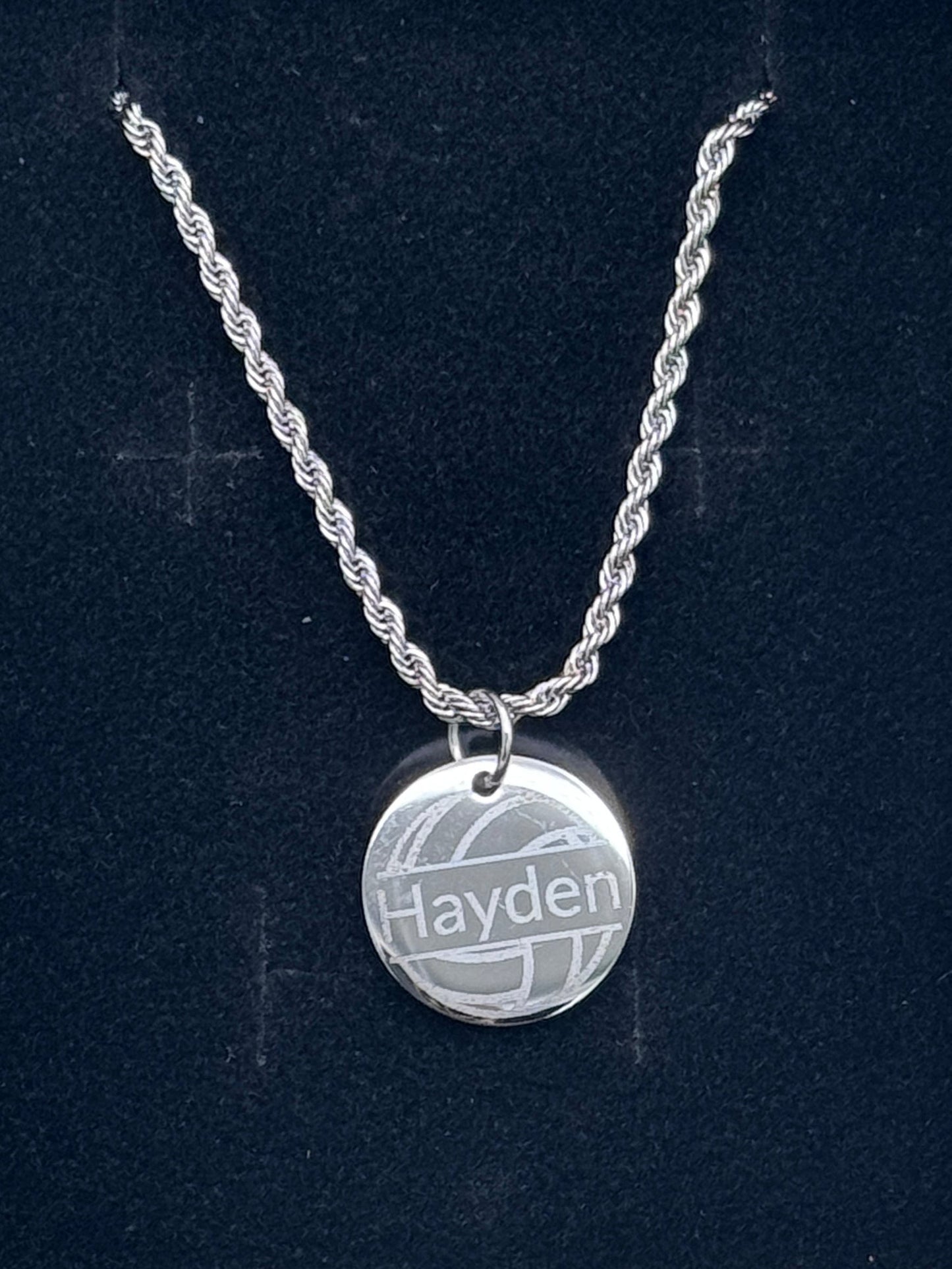 Volleyball - Personalized 5/8" Pendant Volleyball Necklace