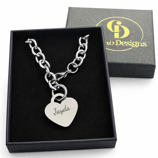 Personalized Stainless Steel Heart Necklace