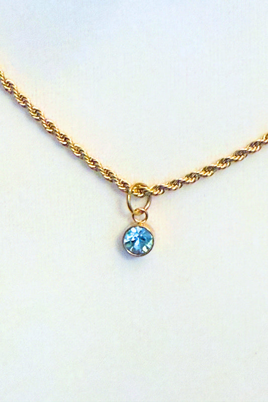 Dainty 18K PVD Gold Plated Stainless Steel Birthstone Necklace