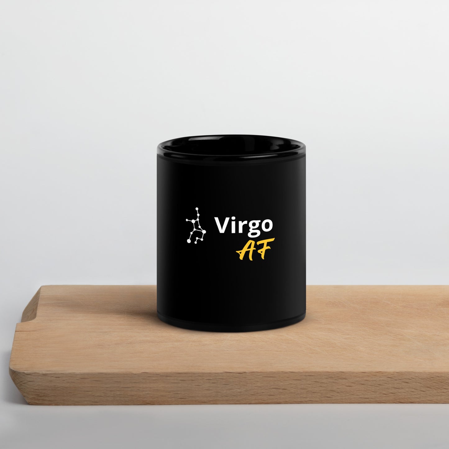 Virgo AF Black Glossy Mug