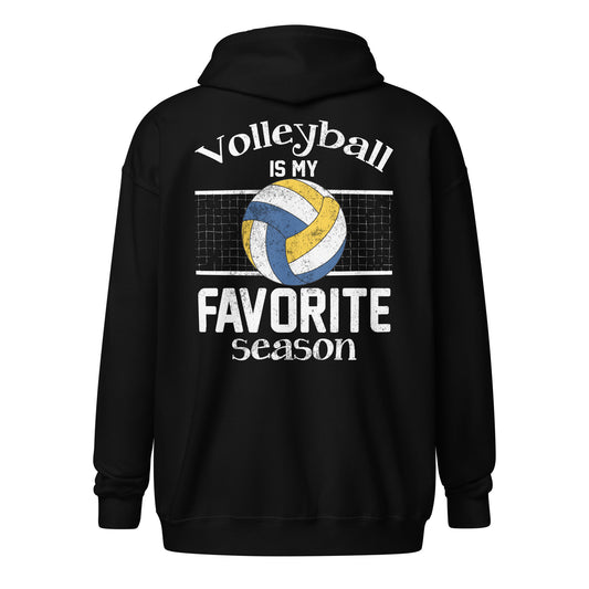 Volleyball is My Favorite Season Adult Unisex Zip Hoodie