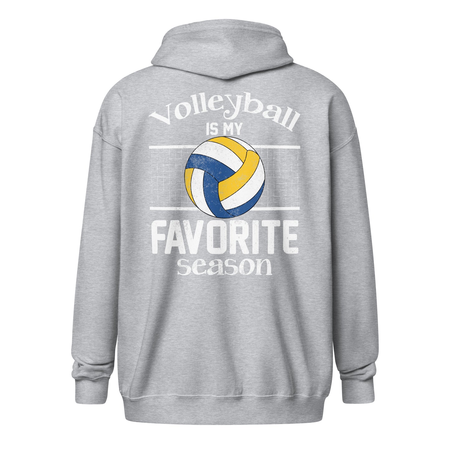 Volleyball is My Favorite Season Adult Unisex Zip Hoodie
