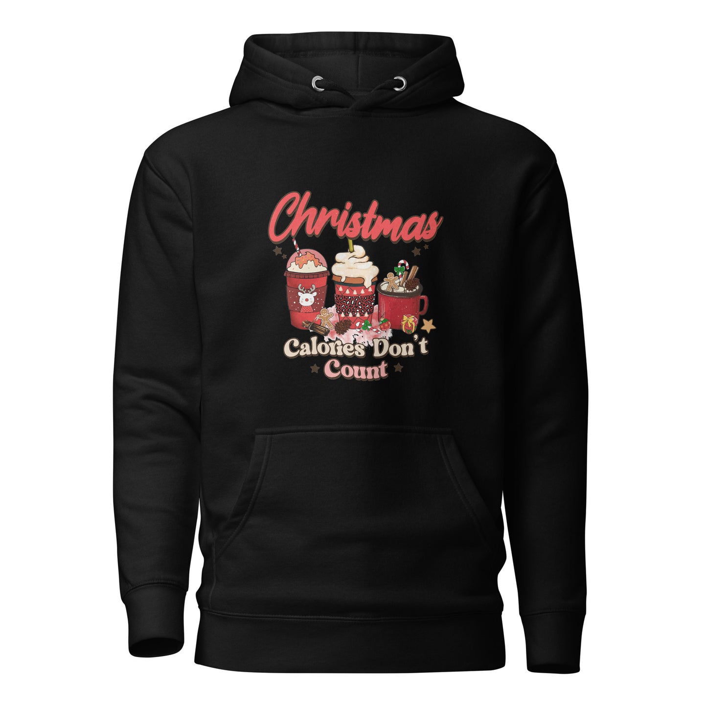 Christmas Calories Don't Count Red Design Unisex Hoodie