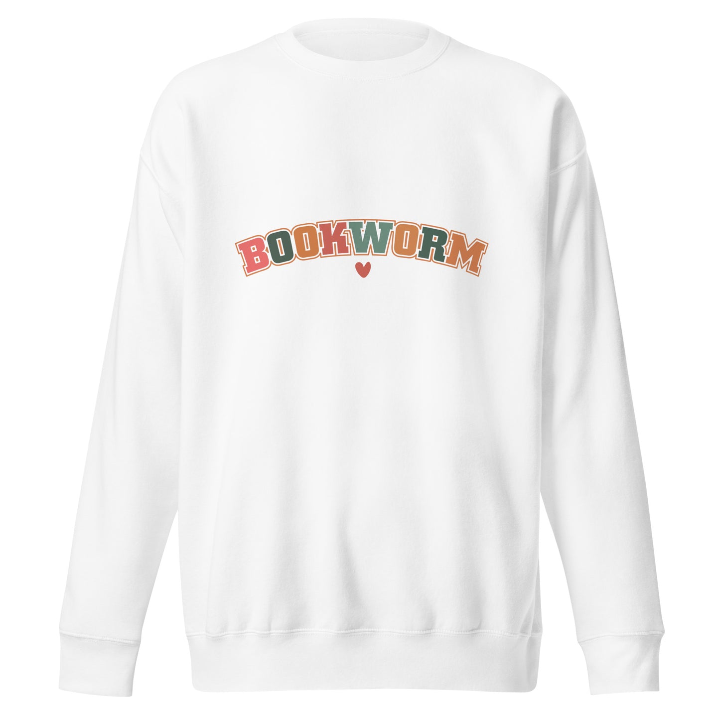 Bookworm Multicolored Lettering Unisex Premium Crew Neck Sweatshirt