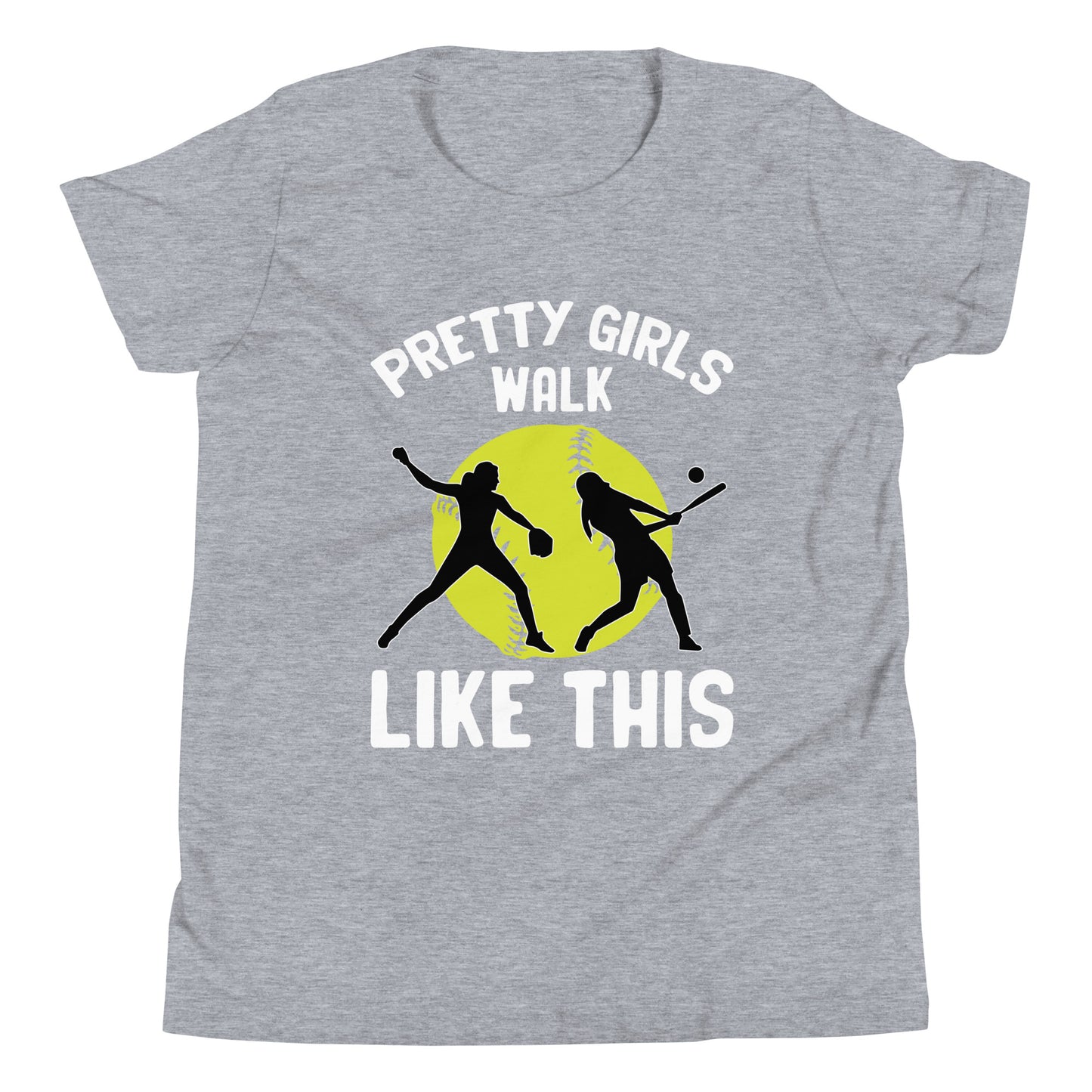 Pretty Girls Walk Softball Youth Short Sleeve T-Shirt