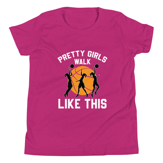 Pretty Girls Walk... Basketball Youth Short Sleeve T-Shirt