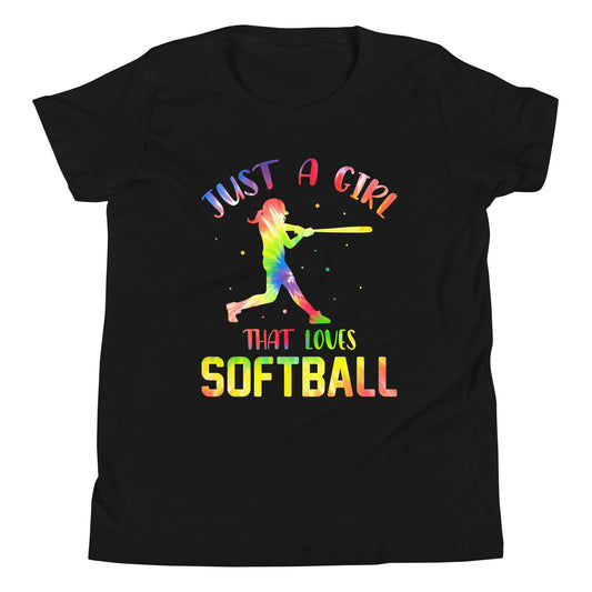 Just A Girl That Loves Softball Youth Short Sleeve T-Shirt