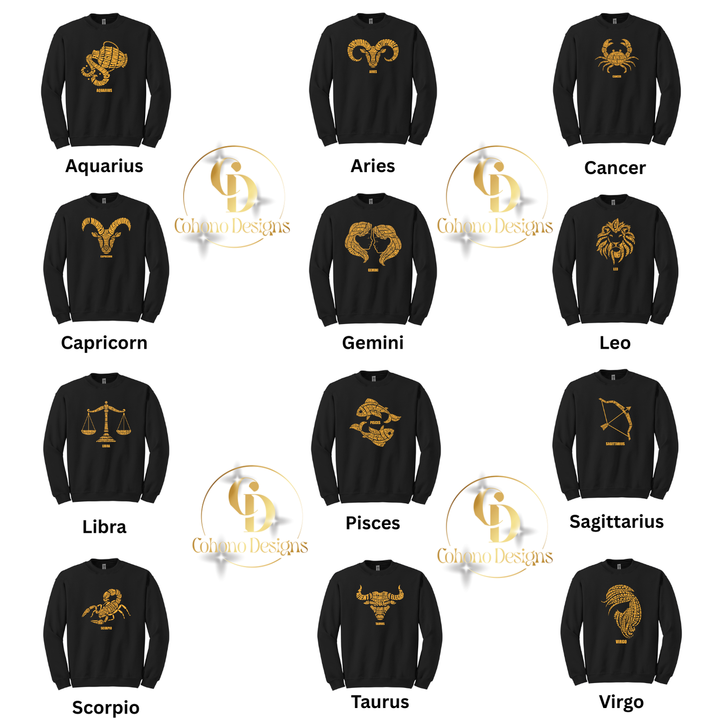 Zodiac Characteristics Crewneck Sweatshirts