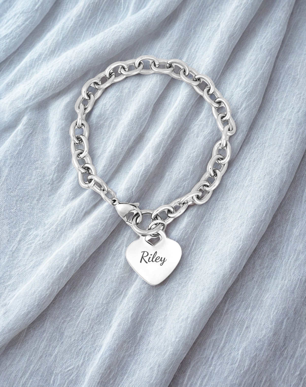 Personalized Stainless Steel Heart Bracelet