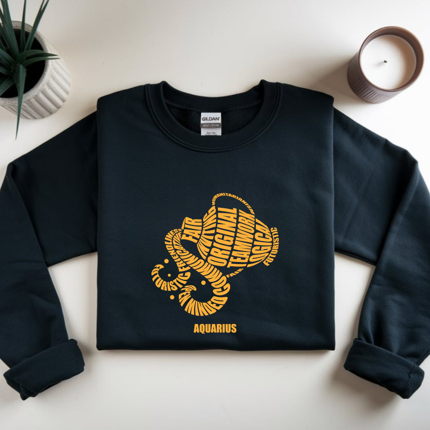 Aquarius Water Bearer Characteristics Crewneck Sweatshirt — Unisex (S–5X)