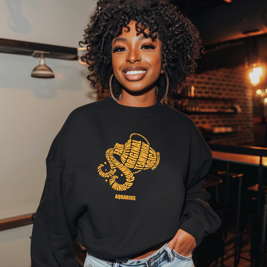 Aquarius Water Bearer Characteristics Crewneck Sweatshirt — Unisex (S–5X)