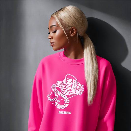 Zodiac Characteristics Crewneck Sweatshirt – Pink Edition