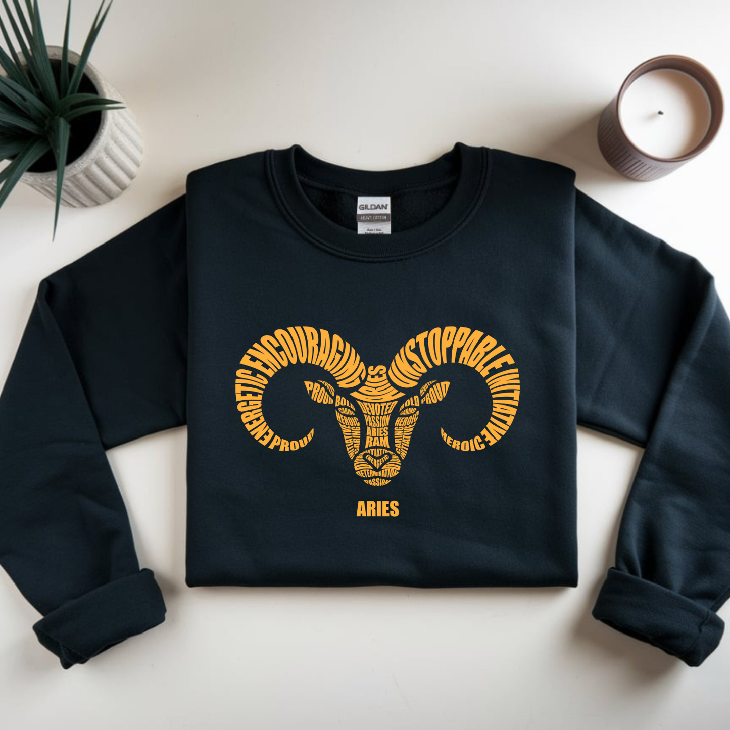 Aries Ram Characteristics Crewneck Sweatshirt — Unisex (S–5X)