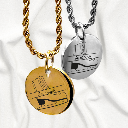 Ice Skating - Personalized Ice Skating Pendant Necklace