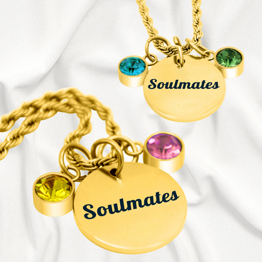 Personalized Gold Soulmate Birthstone Necklace