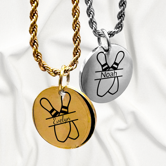 Bowling - Personalized Bowling Pendant Necklace