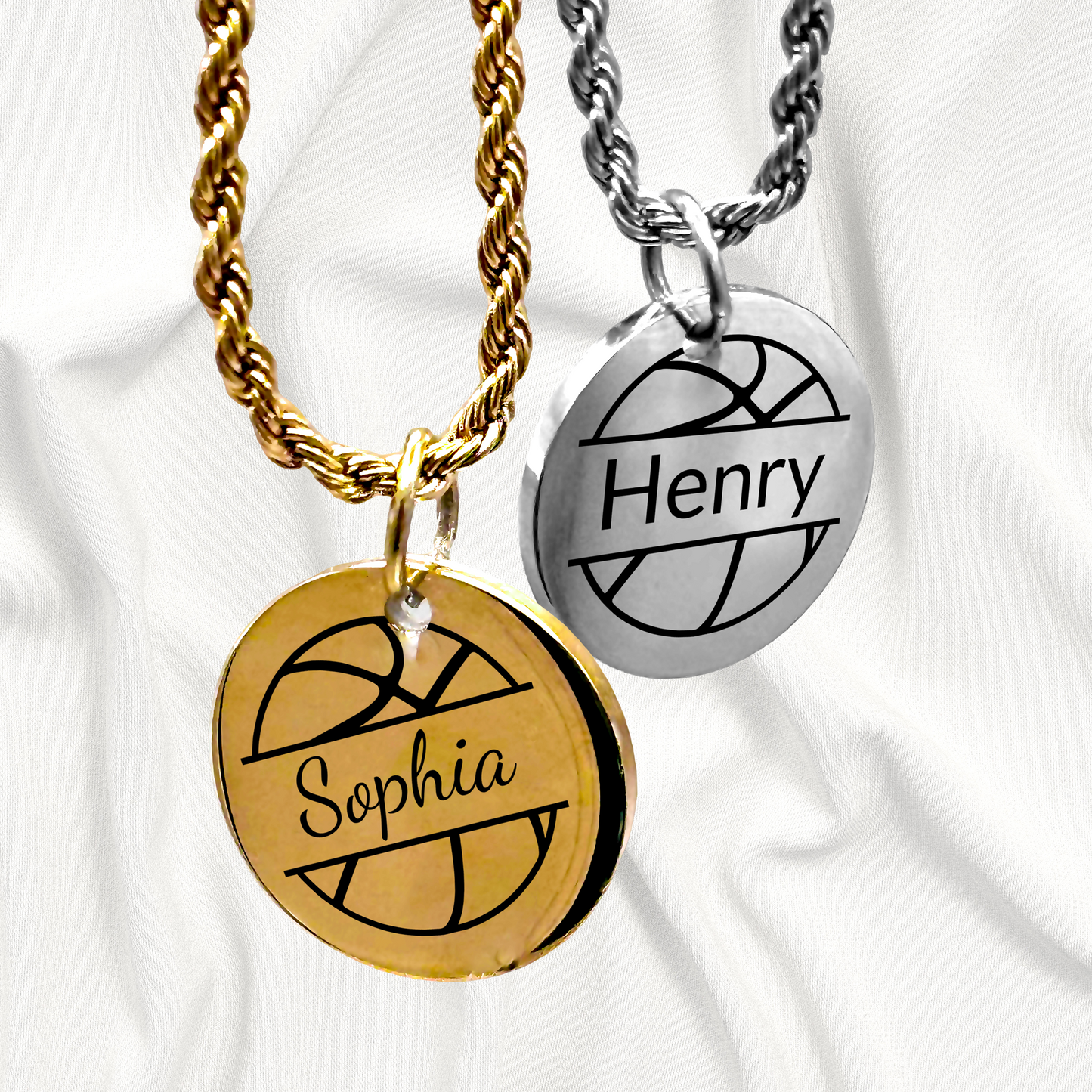 Basketball - Personalized Basketball Pendant Necklace