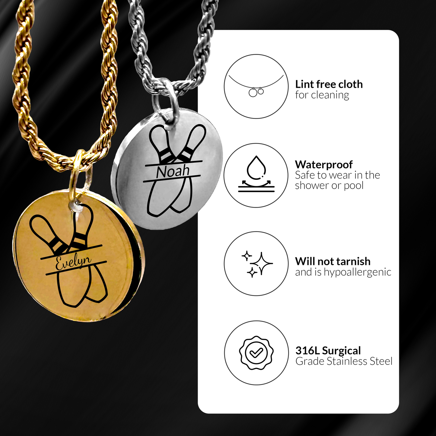 Bowling - Personalized Bowling Pendant Necklace