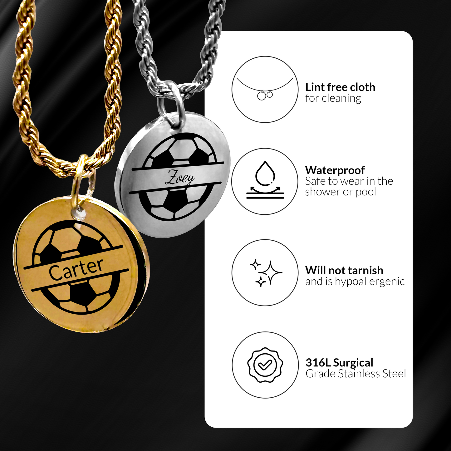 Soccer - Personalized Soccer Pendant Necklace