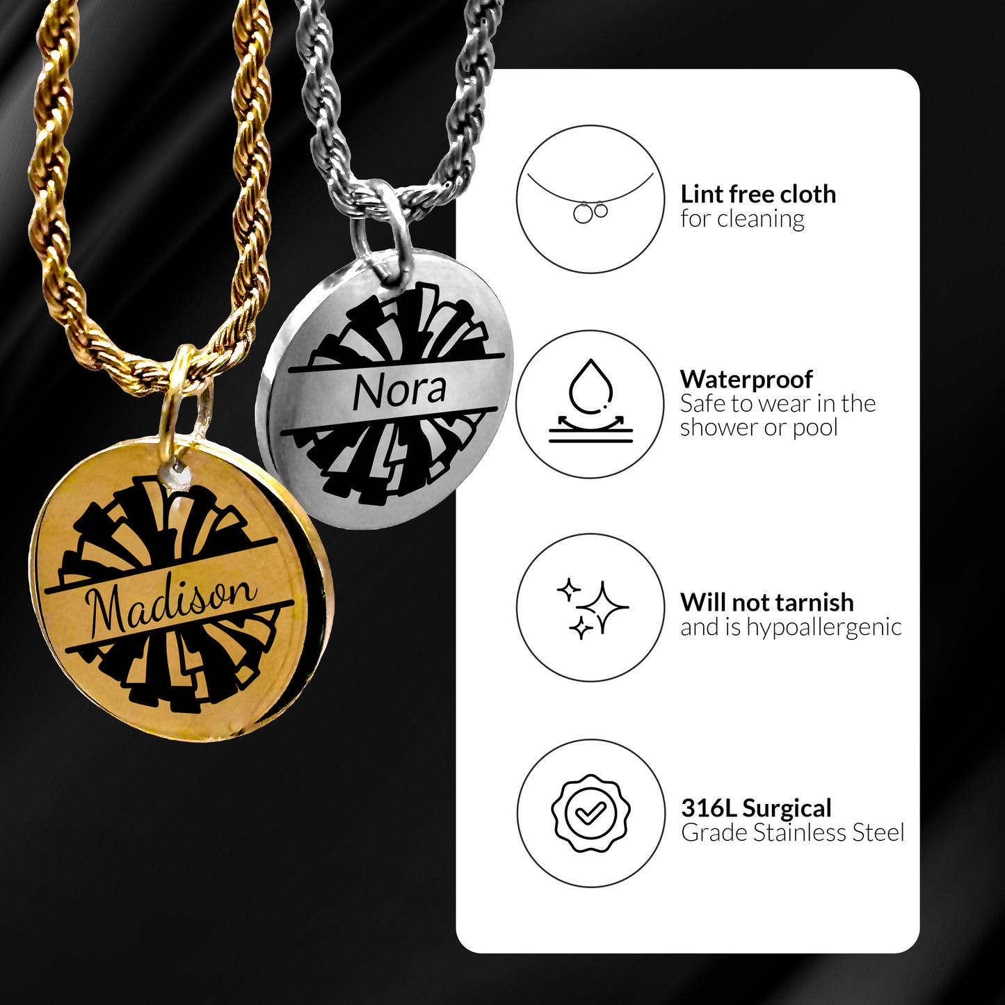 Cheer - Personalized Cheer Pendant Necklace