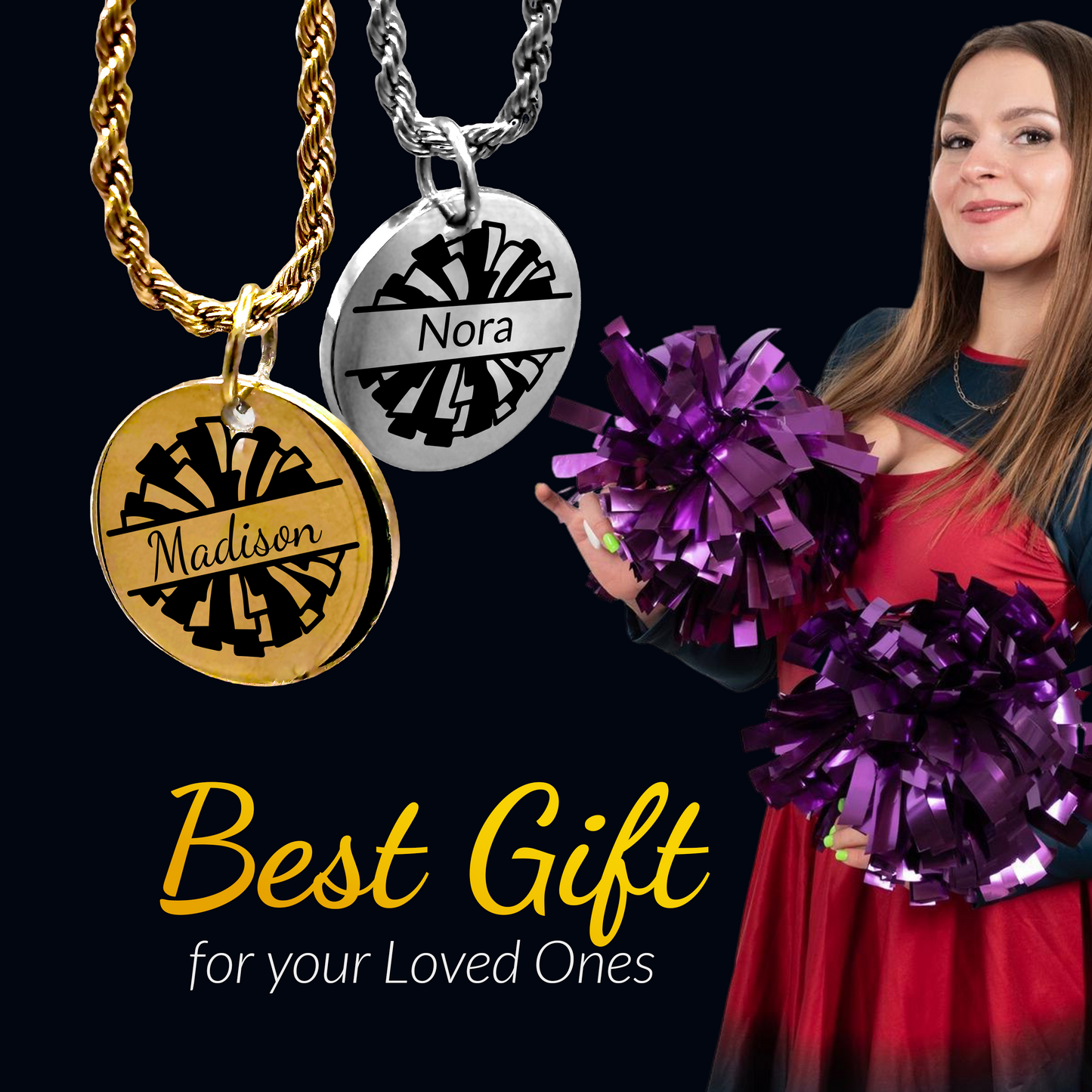 Cheer - Personalized Cheer Pendant Necklace