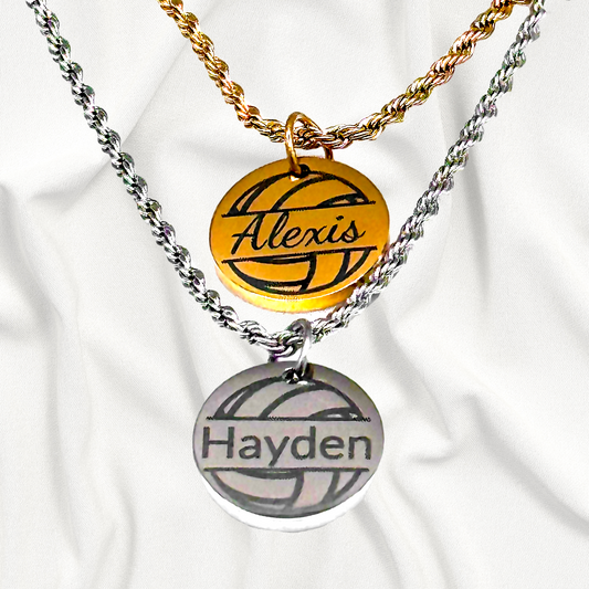 Volleyball - Personalized 5/8" Pendant Volleyball Necklace