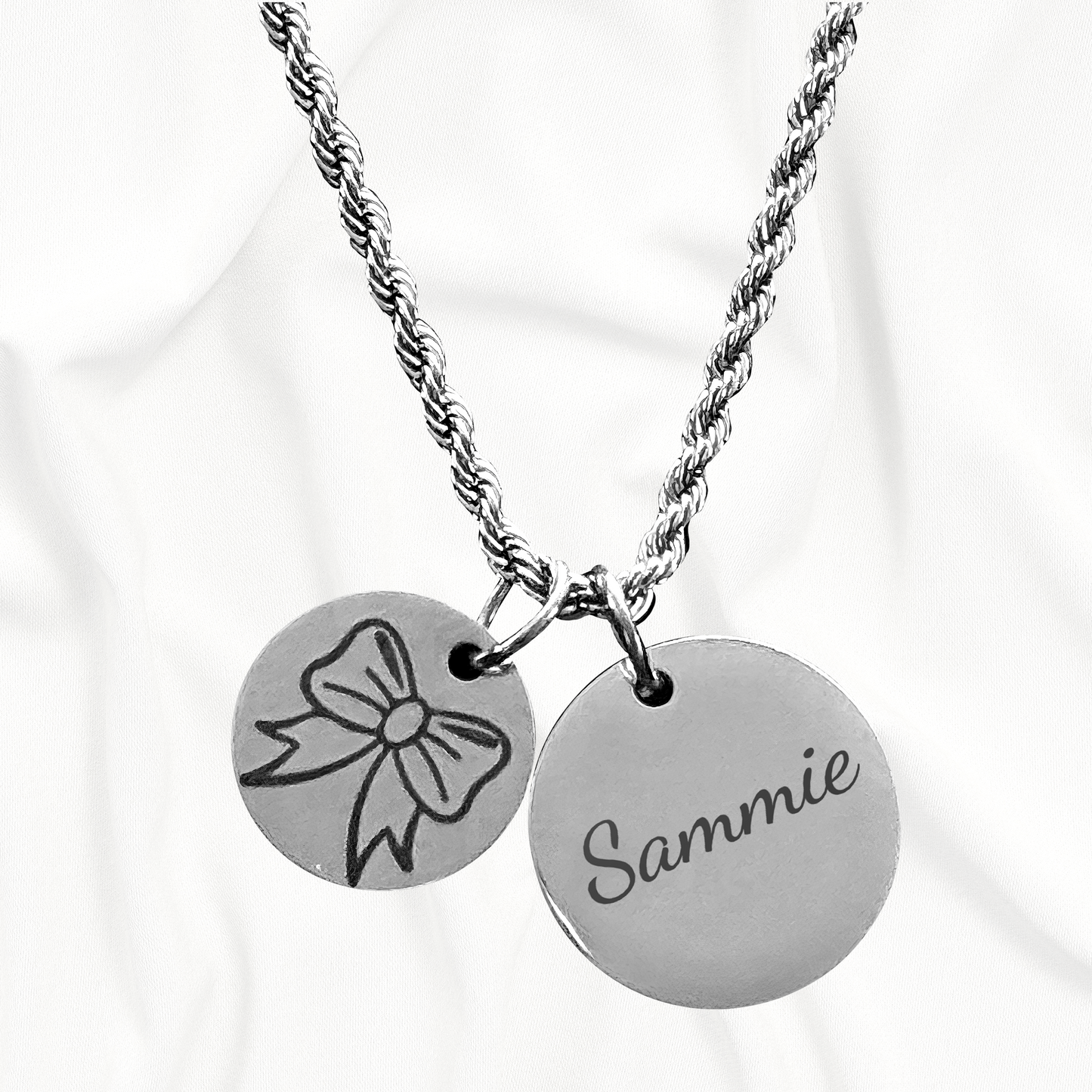 Stainless Steel Custom Two Charm Sports Necklace