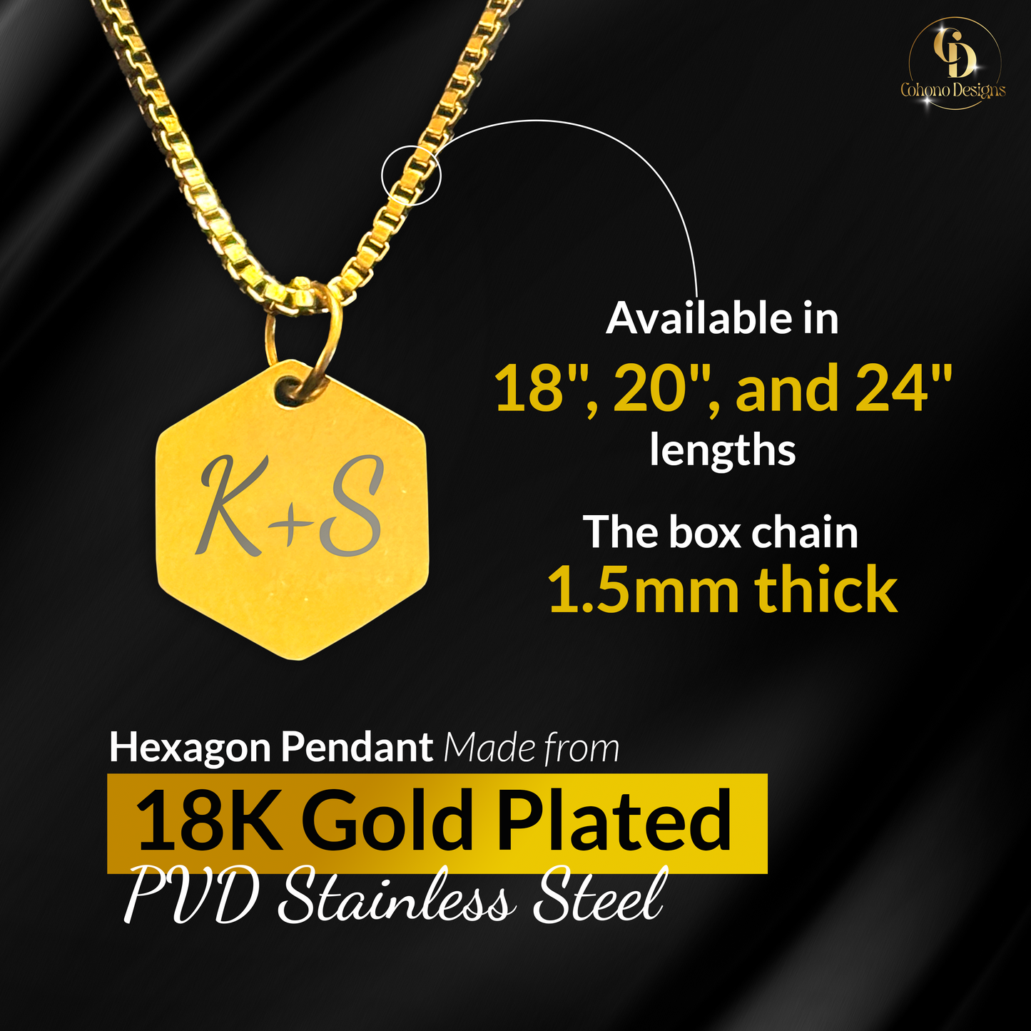 Personalized Gold Couple's Box Chain Necklace