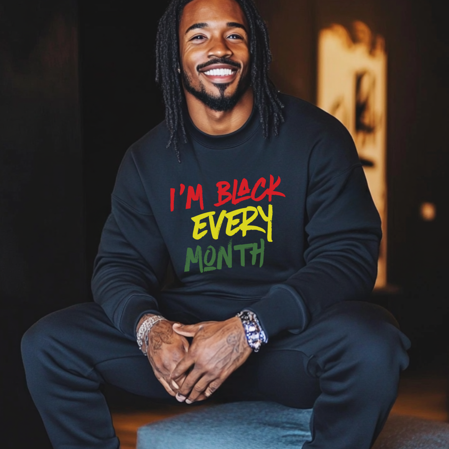I’m Black Every Month — Unisex Crewneck Sweatshirt