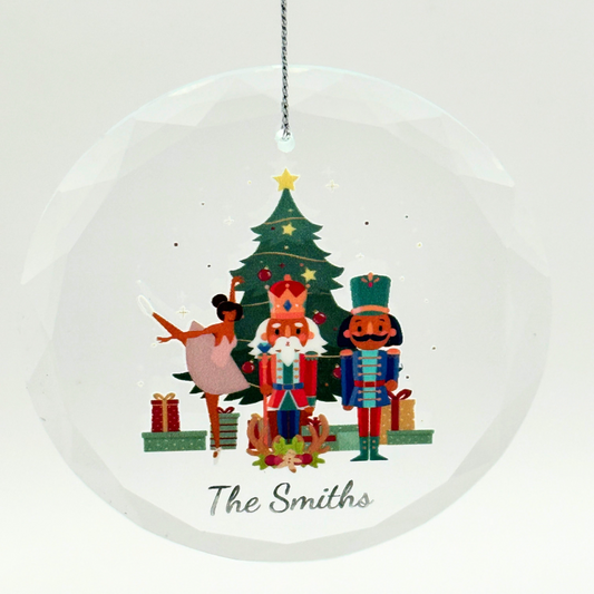 Personalized Glass Black Nutcracker Ornament