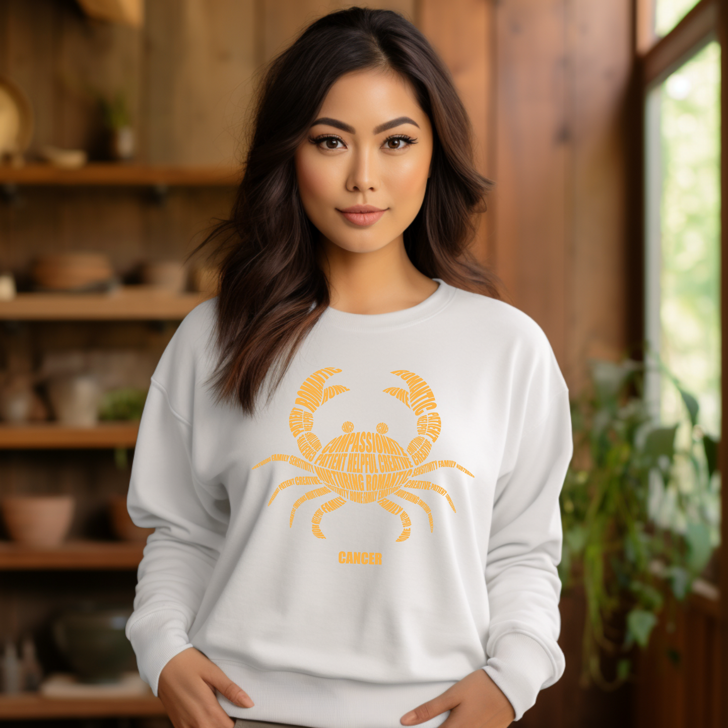 Cancer Crab Characteristics Crewneck Sweatshirt — Unisex (S–5X)