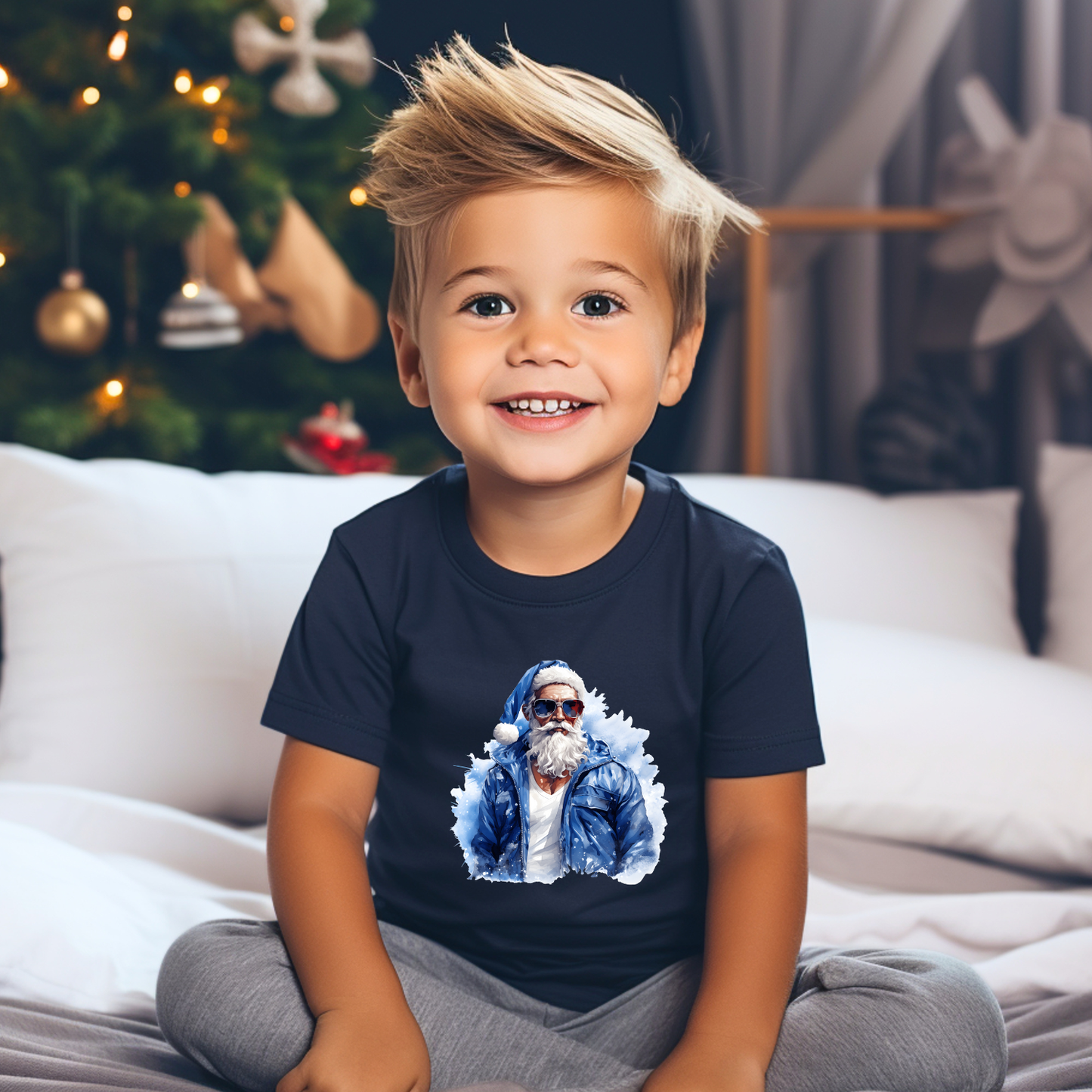 Youth “Cool Blue Santa” T-Shirt