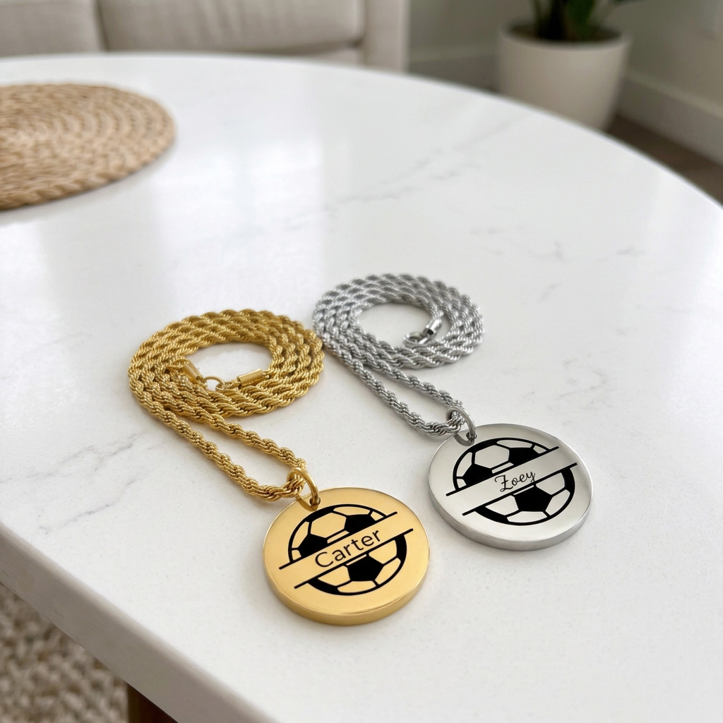 Soccer - Personalized Soccer Pendant Necklace