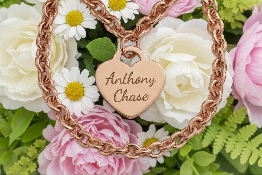 Personalized 18K Rose Gold PVD Stainless Steel Heart Necklace