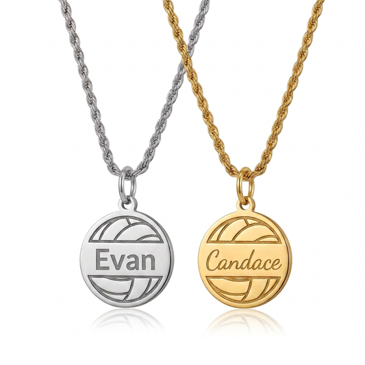 Volleyball - Personalized 5/8" Pendant Volleyball Necklace