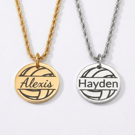 Volleyball - Personalized 5/8" Pendant Volleyball Necklace
