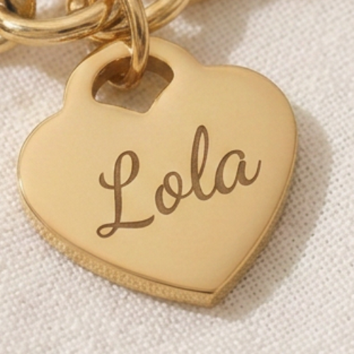 Personalized 18K Gold PVD Stainless Steel Heart Anklet