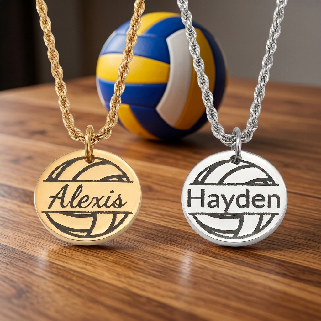 Volleyball - Personalized 5/8" Pendant Volleyball Necklace
