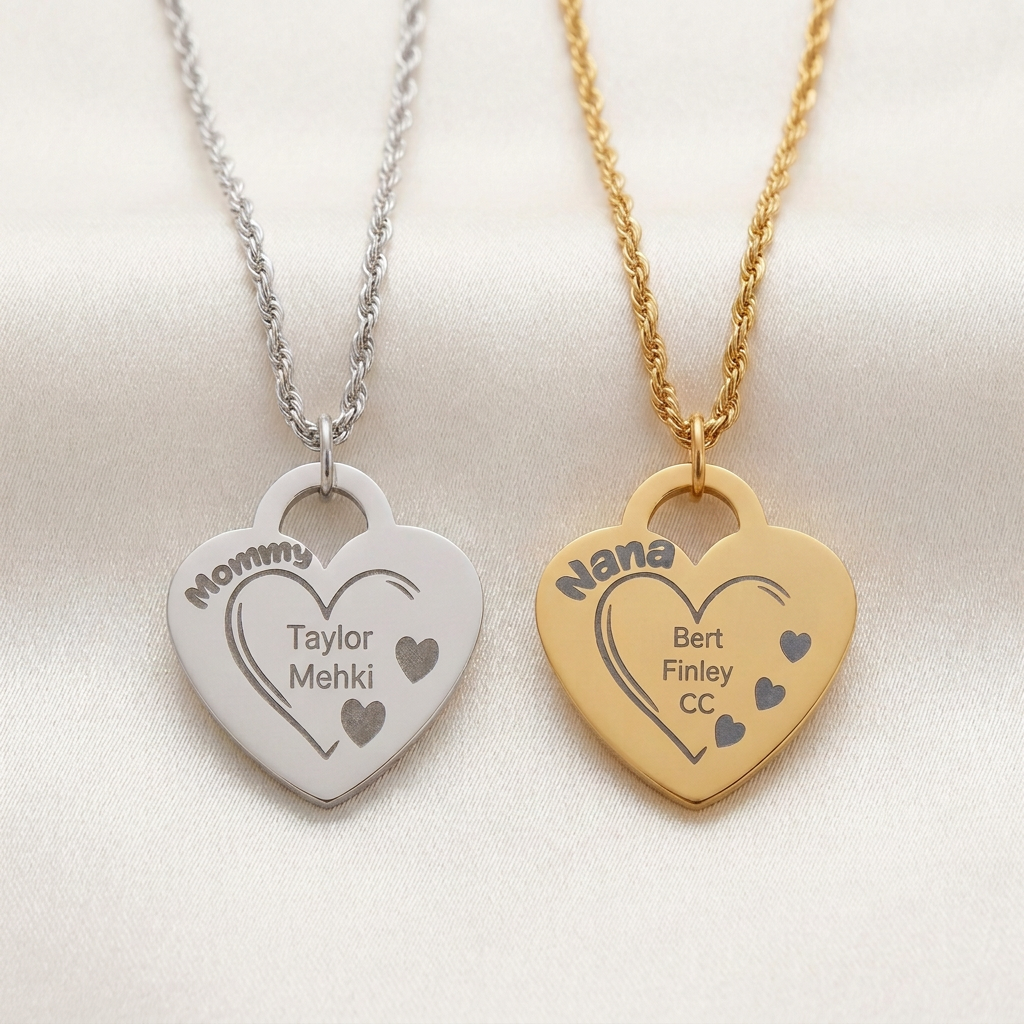 Personalized Heart Mother's Necklace
