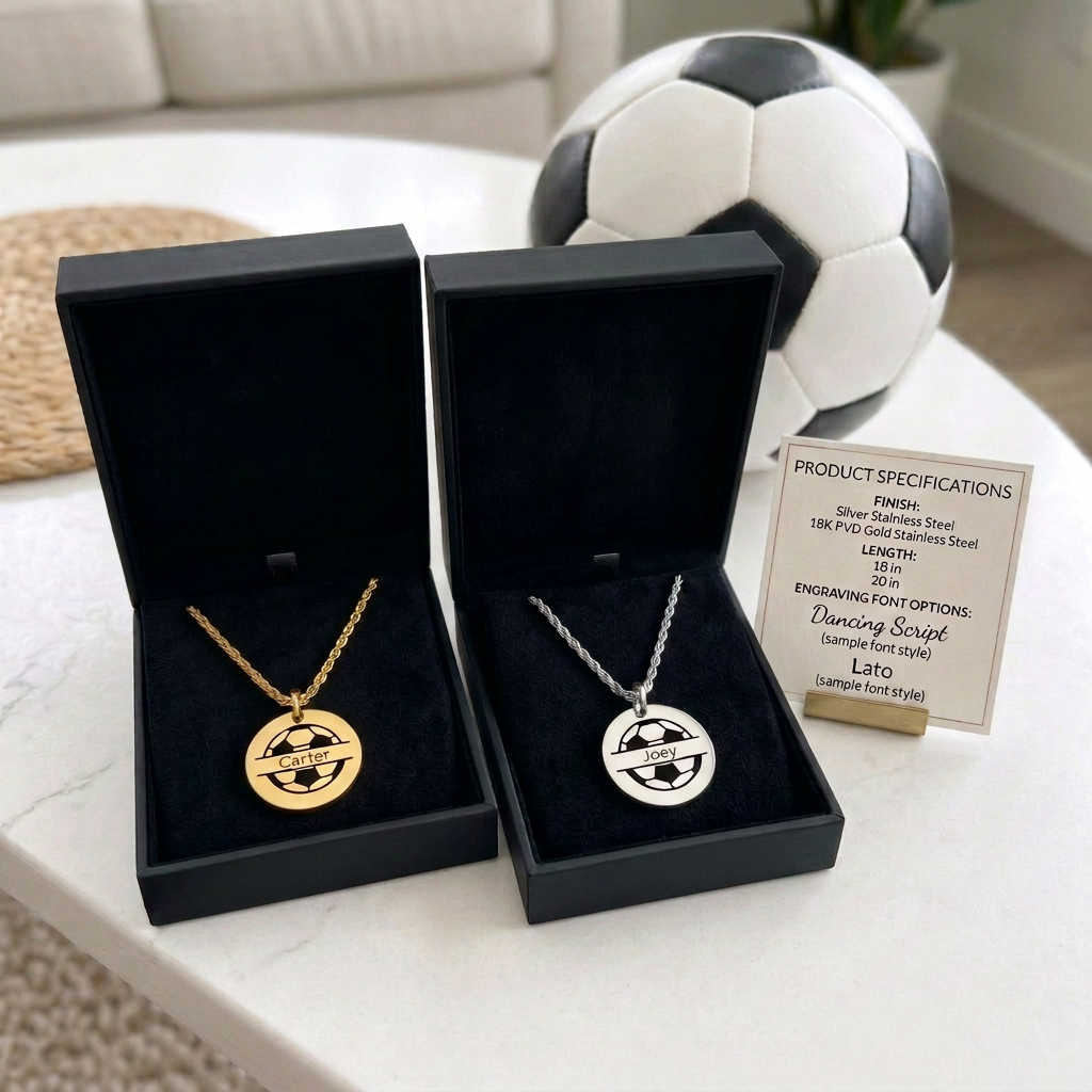 Soccer - Personalized Soccer Pendant Necklace